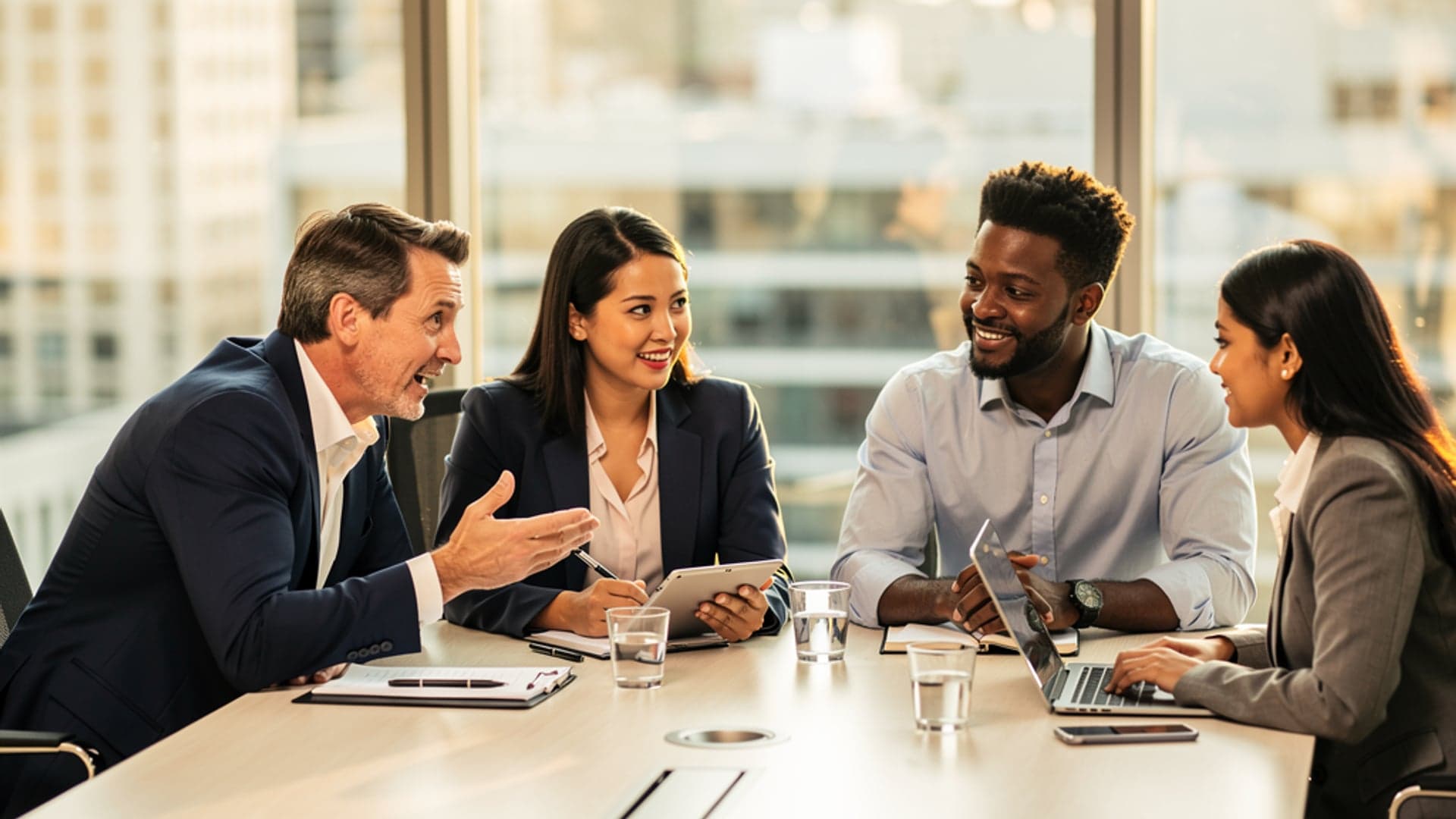 Business professionals in a meeting